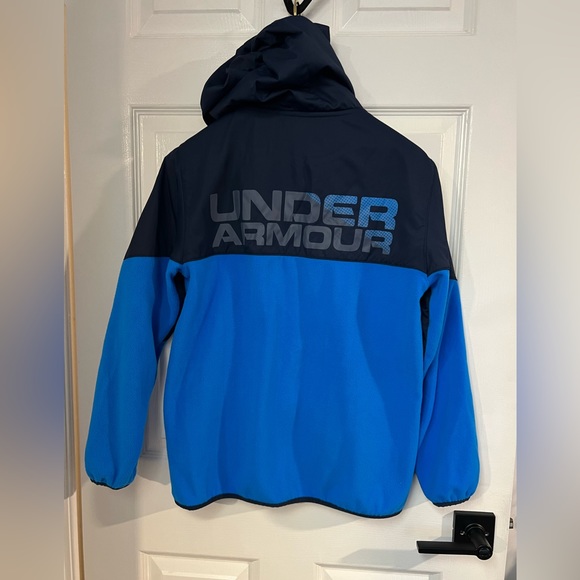 Under Armour North Rim Microfleece Jacket Blue Windbreaker Fleece Youth Size L - Picture 7 of 10